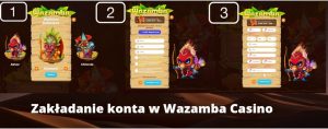 zakładanie konta w Wazamba Casino